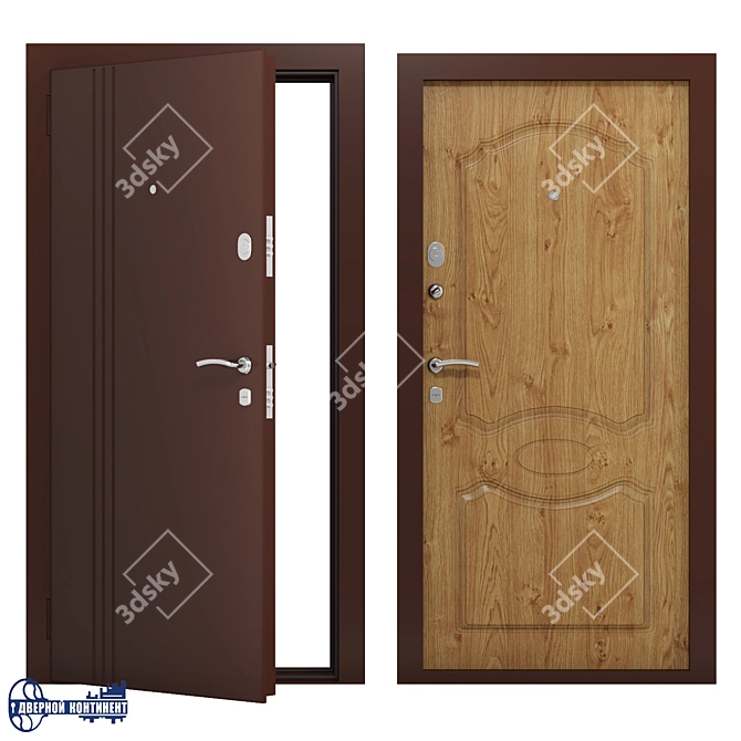 Secure Comfort: Continent-Extra Entrance Doors 3D model image 2