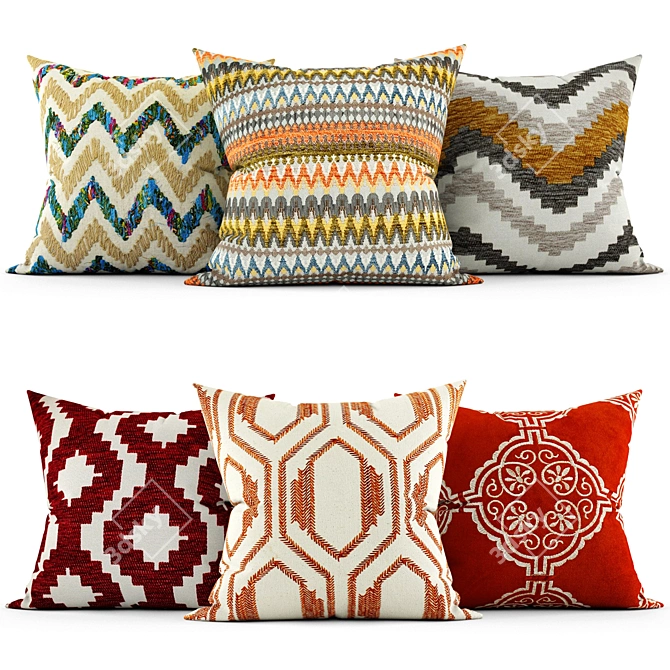 Stylish Home Decor Pillows 3D model image 1