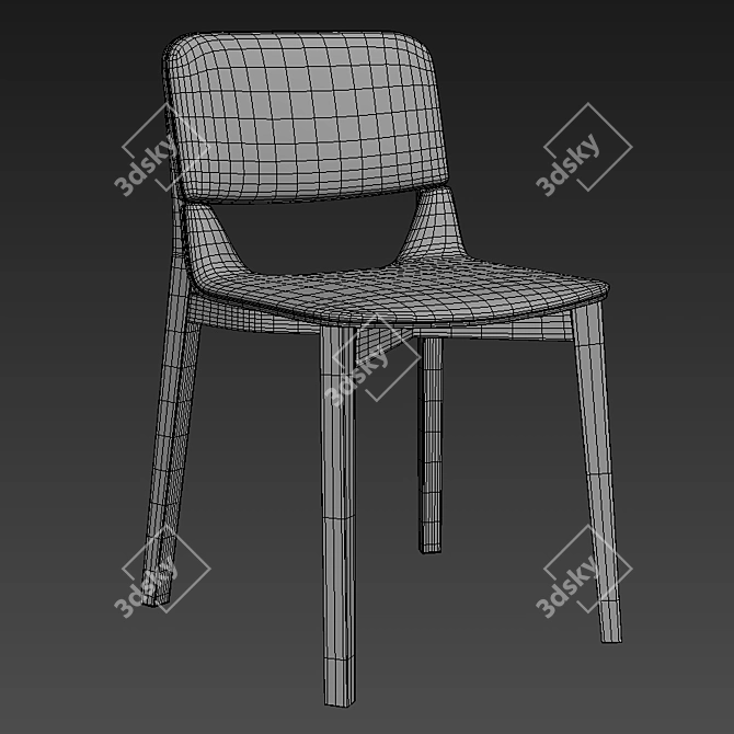 Elegant Leaf Dining Chair 3D model image 2