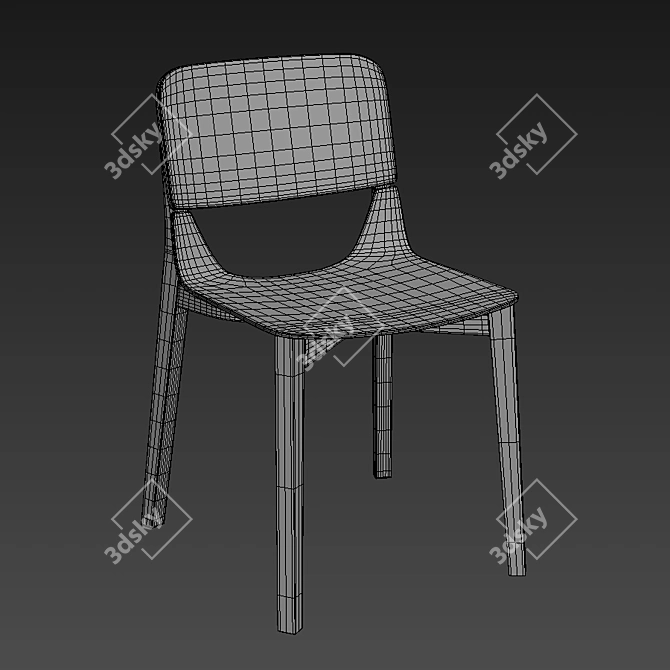 Elegant Leaf Dining Chair 3D model image 3