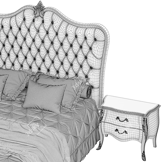 Italian Bed with Curbstones: Pregno Byblos 3D model image 3