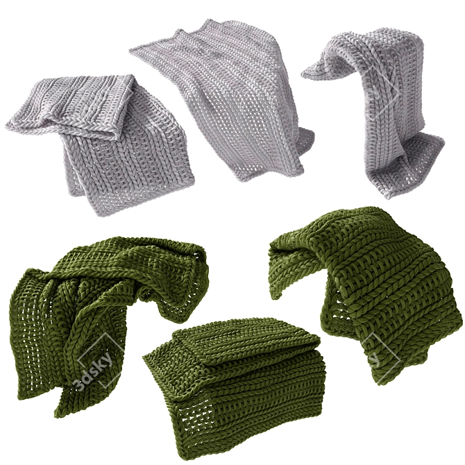 Cozy Home Republic Chunky Knit Throw 3D model image 1