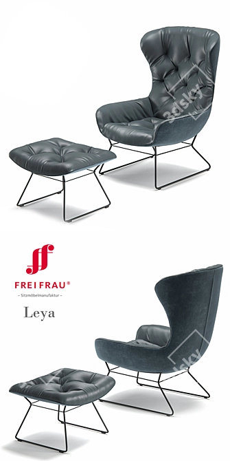 Freifrau Leya Wingback Chair 3D model image 2