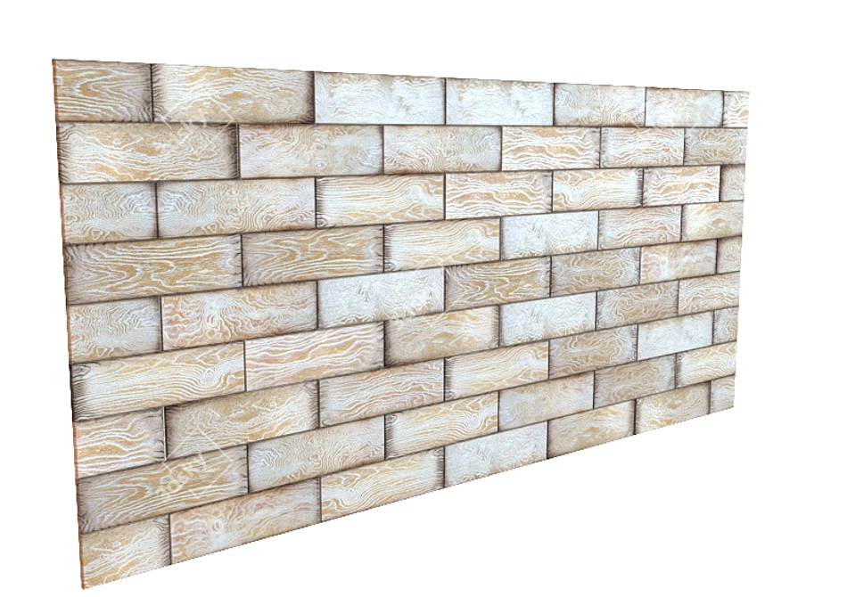 Almond Wood Interior Wall Panel 3D model image 2