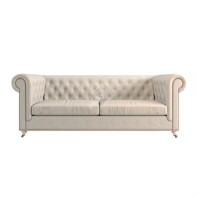 The Classic 3-Seat Judge Chesterfield 3D model image 1
