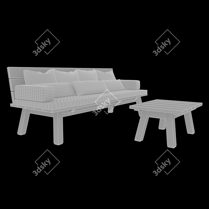 Max 2018, 2015, FBX, OBJ Outdoor Sofa with Textures 3D model image 2