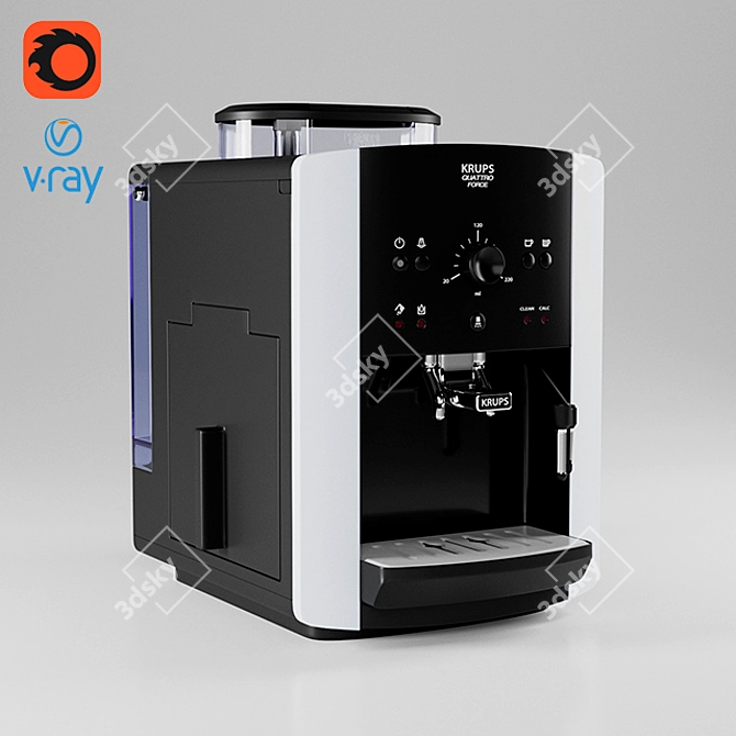 KRUPS Happy Quattro Force LCD Espresso Machine 3D model image 1