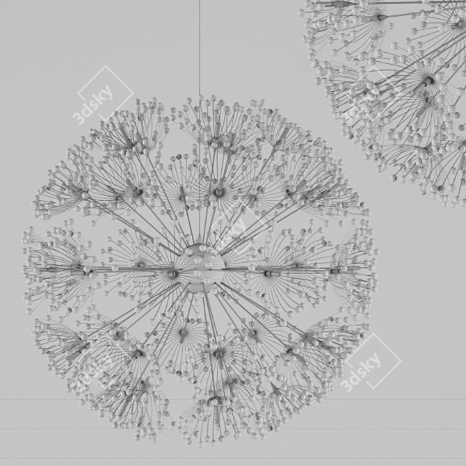 Norbic Crystal Flower Chandelier 3D model image 2