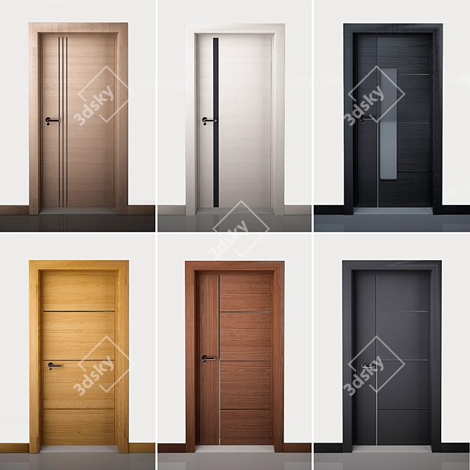 Elegant Door Collection 5 3D model image 1