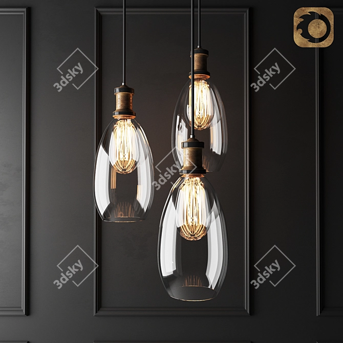 Elegant Glow Chandelier 3D model image 1