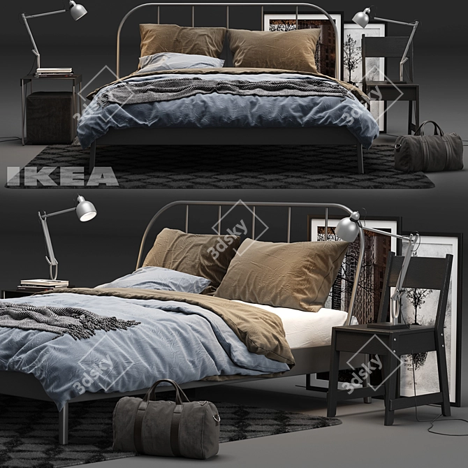 Sleek and Modern: IKEA KOPARDAL Bed 3D model image 1