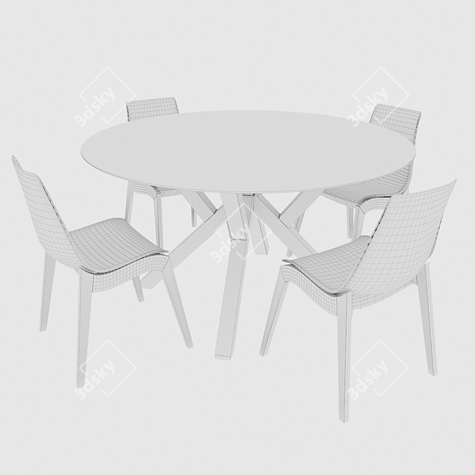 Classic Italian Design Table Set: Calligaris Mikado 3D model image 3