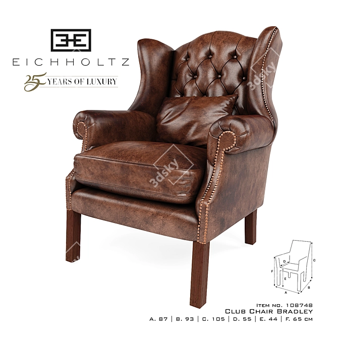 Eichholtz Club Chair: Bradley 
(Translation: Кресло фабрики Eichholtz: Bradley) 3D model image 1