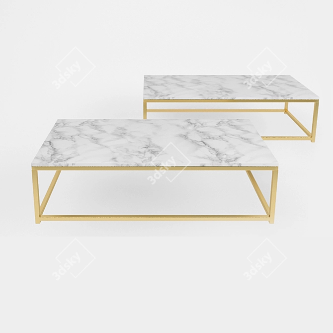 Modern Marble Coffee Table 3D model image 2