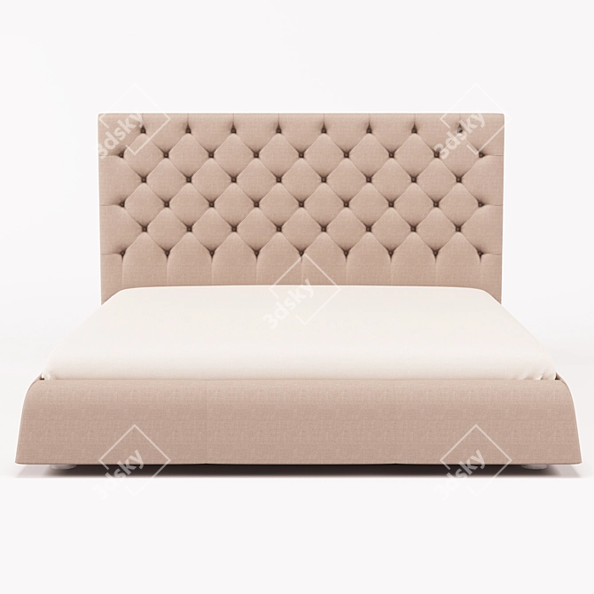 Luxury Beatrice L18 Bed - Upholstered in Leather & Textile 3D model image 2