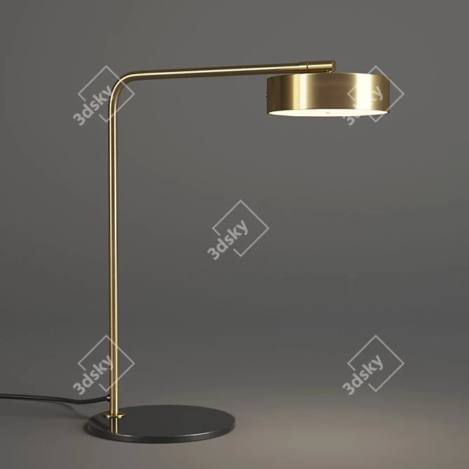 Elegant Brass Table Lamp 3D model image 1