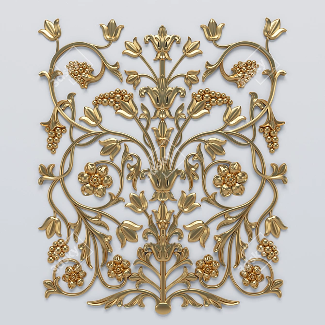  Elegant Stucco Molding Design 3D model image 1