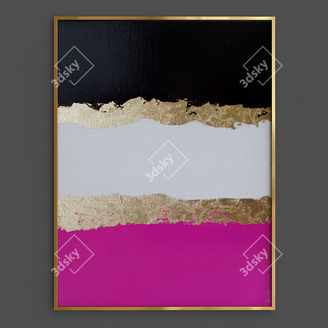 Elegant Pink Gold Black 3D model image 2