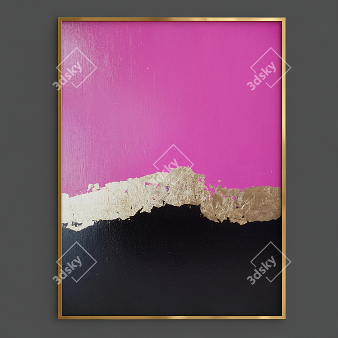 Elegant Pink Gold Black 3D model image 3