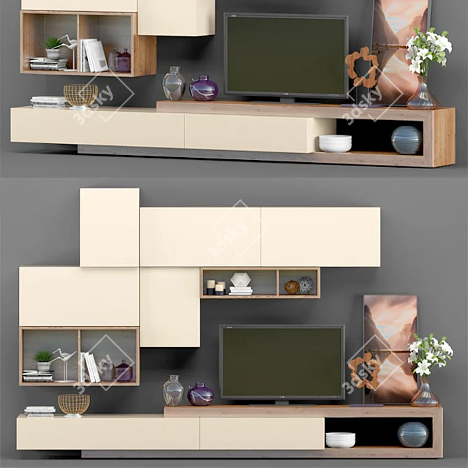 Modern TV Stand: Stylish & Functional 3D model image 1