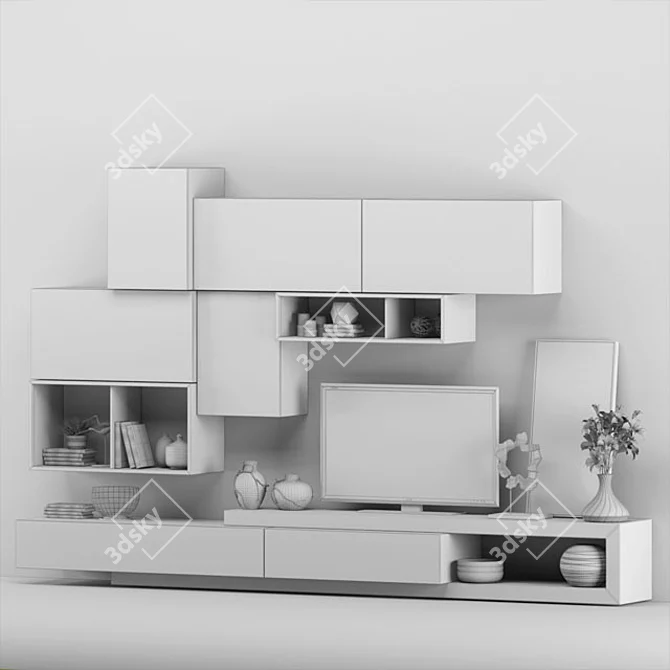 Modern TV Stand: Stylish & Functional 3D model image 3