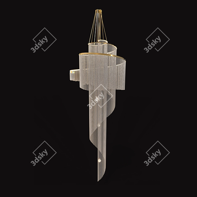 Celestial Spiral Chandelier 3D model image 1