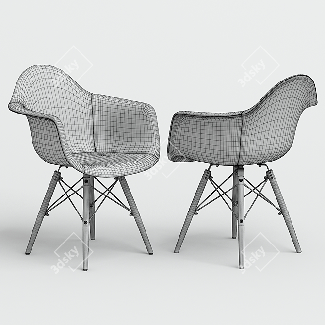 Eames-Inspired Patchwork Chair 3D model image 3