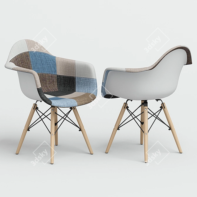 Patchwork Style Chair: Eames DAW 3D model image 1