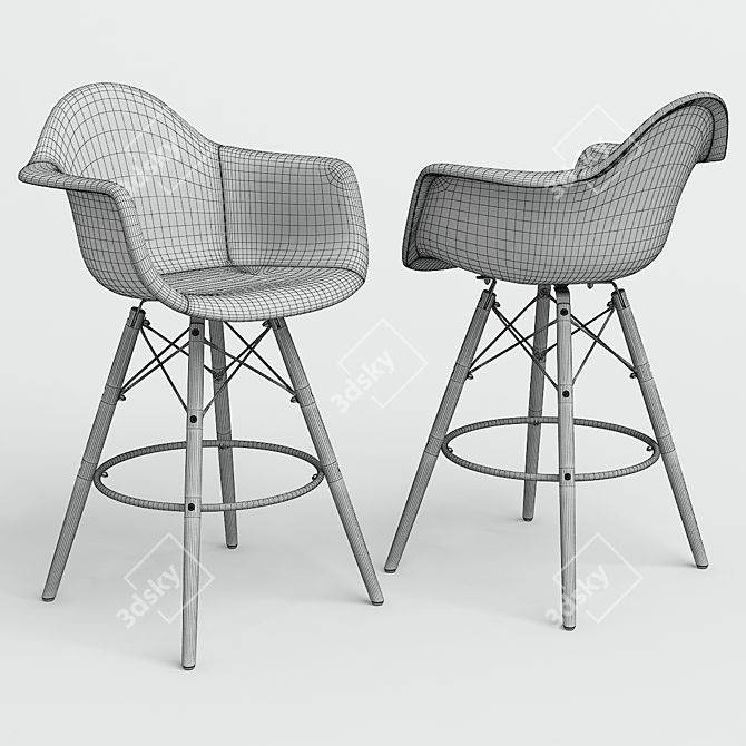 Patchwork Eames Style Chair: Modern Twist 3D model image 3