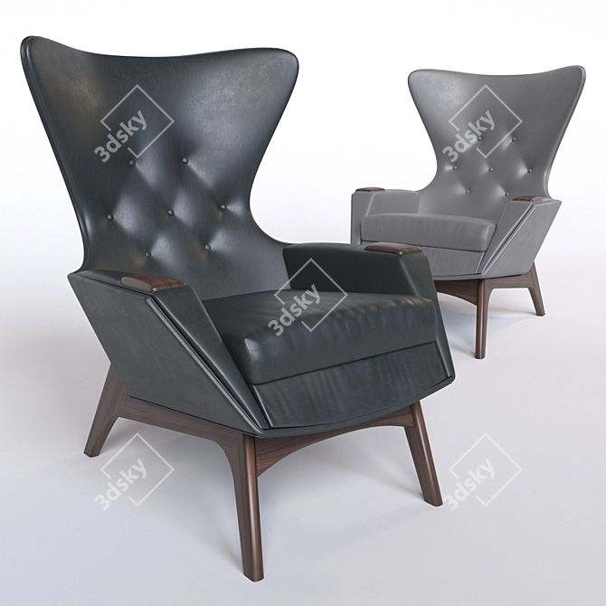 Pearsall Designer Armchair 3D model image 1