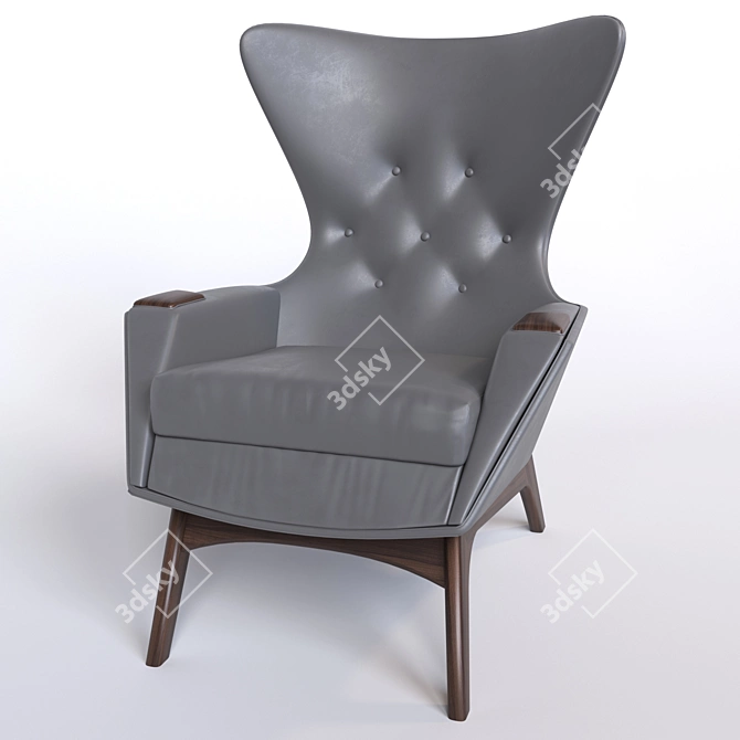 Pearsall Designer Armchair 3D model image 2