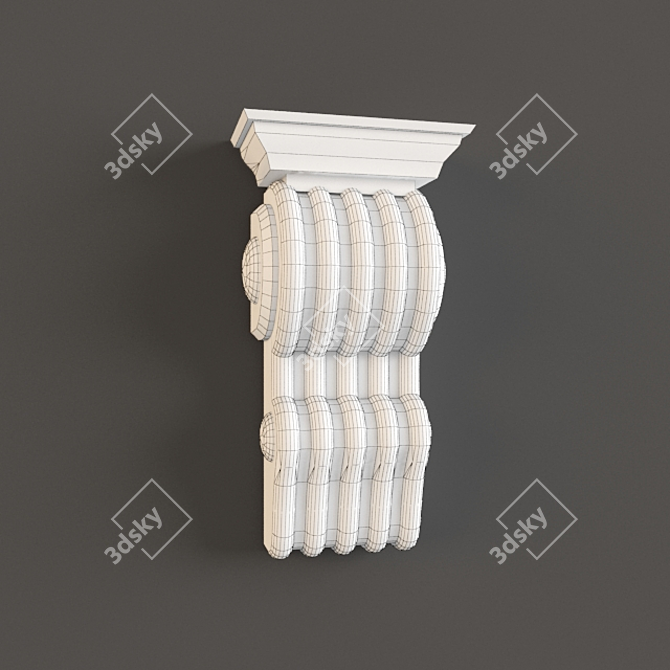 Customizable Decorative Carriage Bracket 3D model image 2