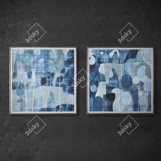 Blue Party: Safavieh Paintings 3D model image 1