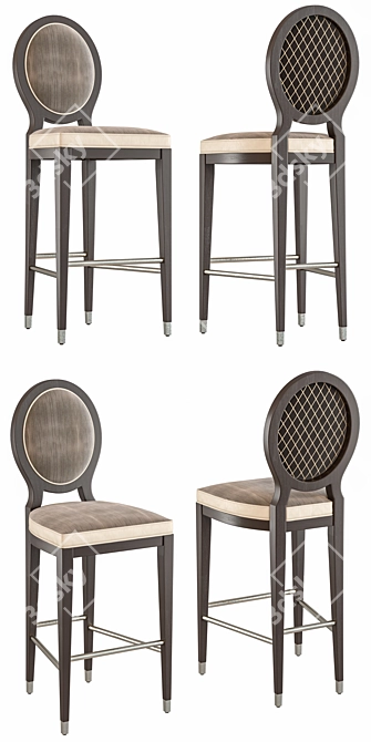 Luxury Grand Hotel Bar Stool 3D model image 2