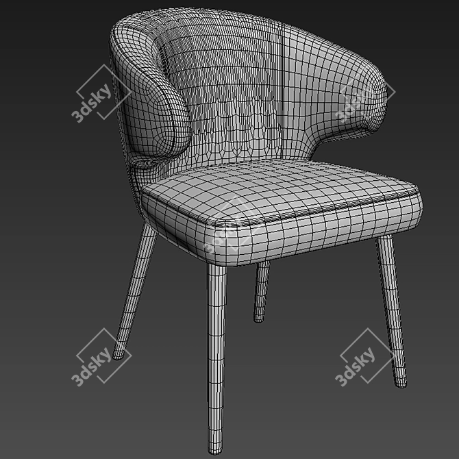 Elegant Aston Little Armchair 3D model image 2