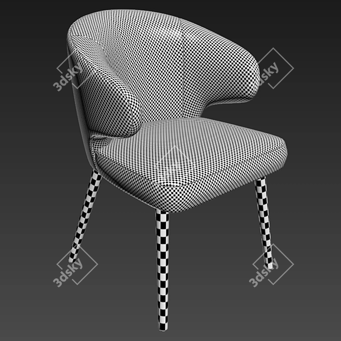 Elegant Aston Little Armchair 3D model image 3