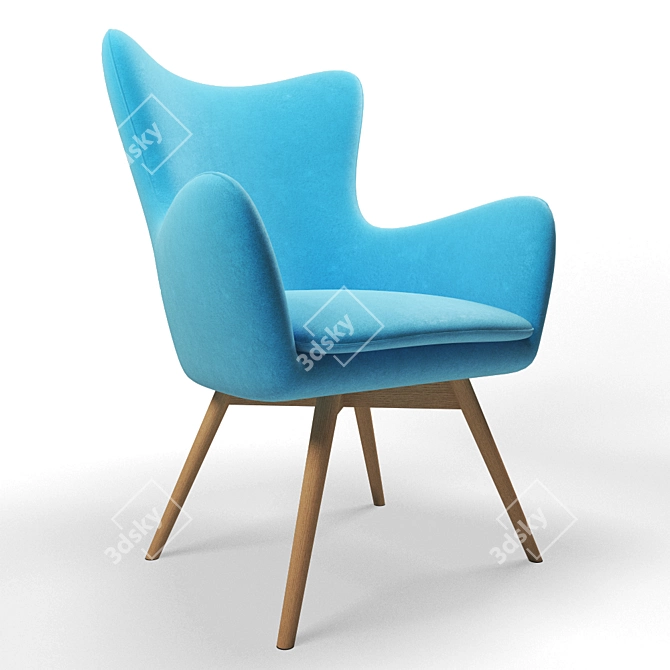 Elegant Armchair for Cozy Reading 3D model image 1