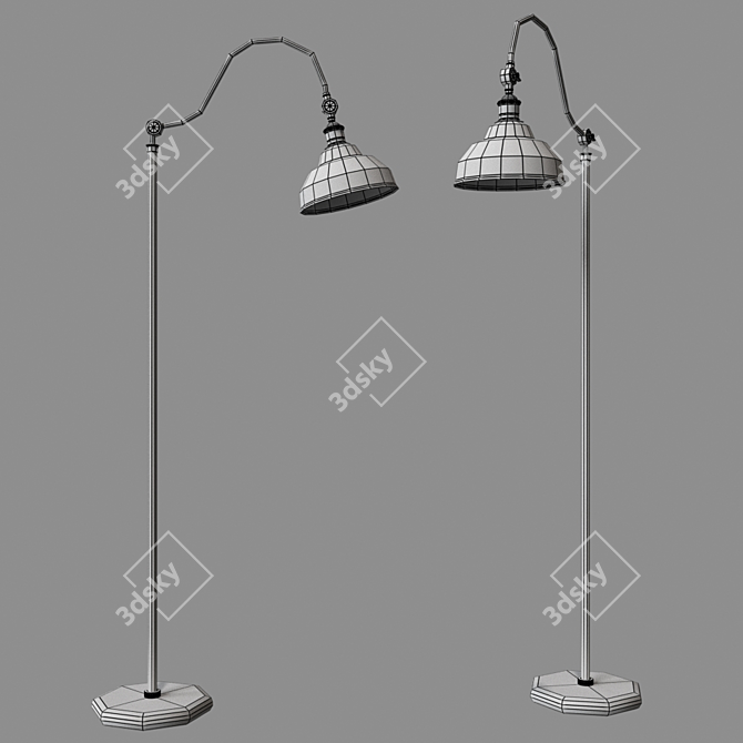 Vintage Charm: PRESTON Task Floor Lamp 3D model image 2