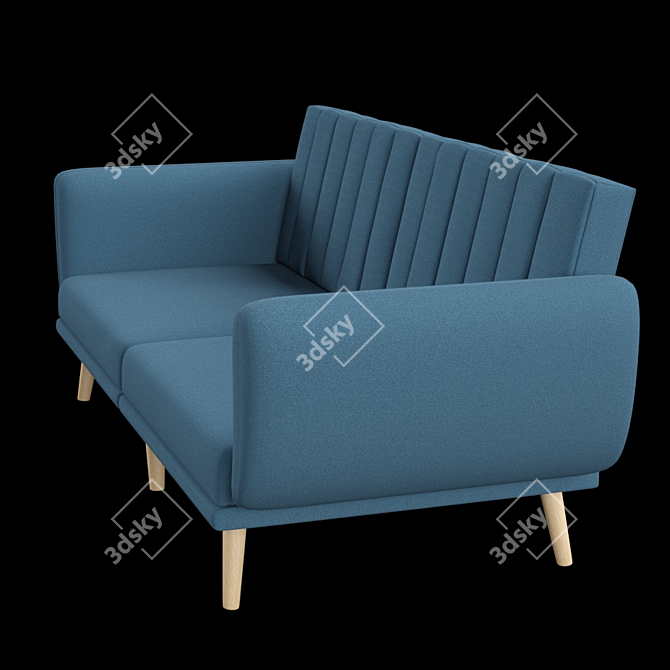 Elegant Brittany Linen Sofa 3D model image 2