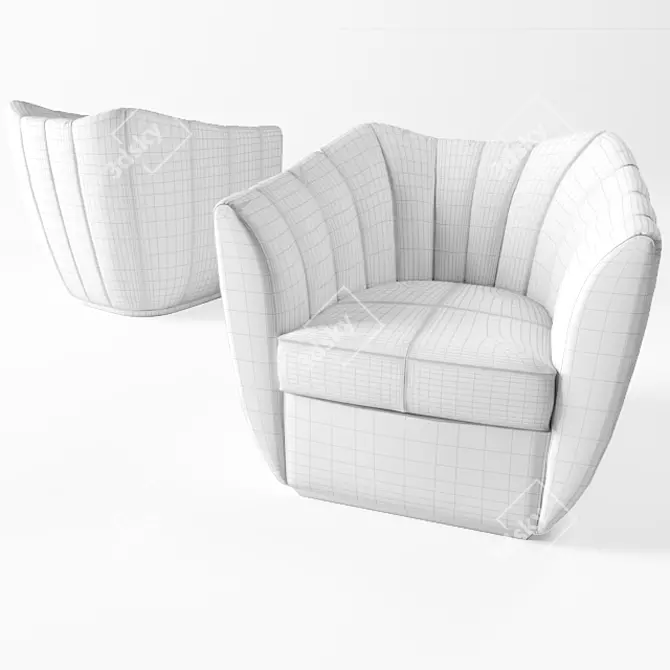 Poltrona Frau Willy Chair: GUGLIELMO ULRICH Design 3D model image 3