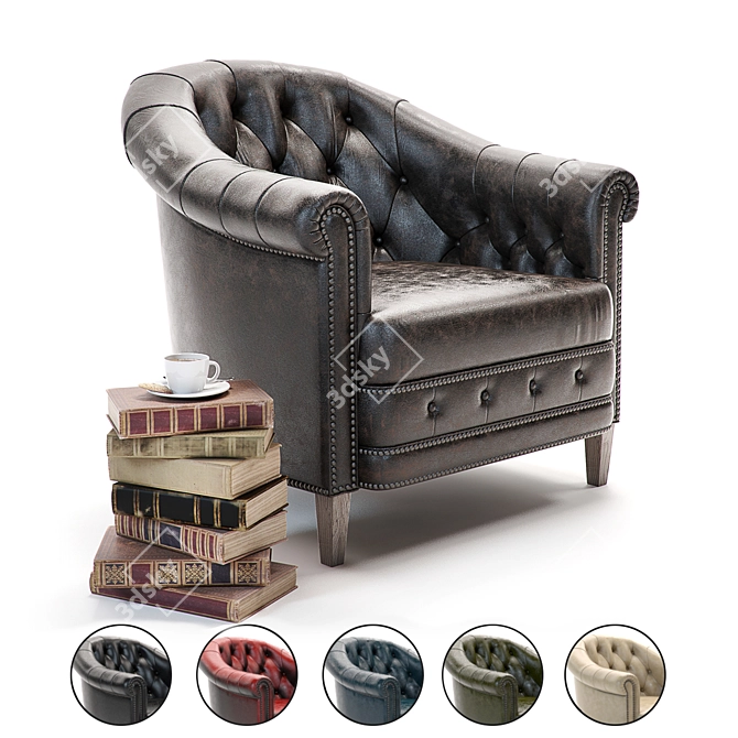 Chambery Leather Armchair: Elegant & Detailed 3D model image 1