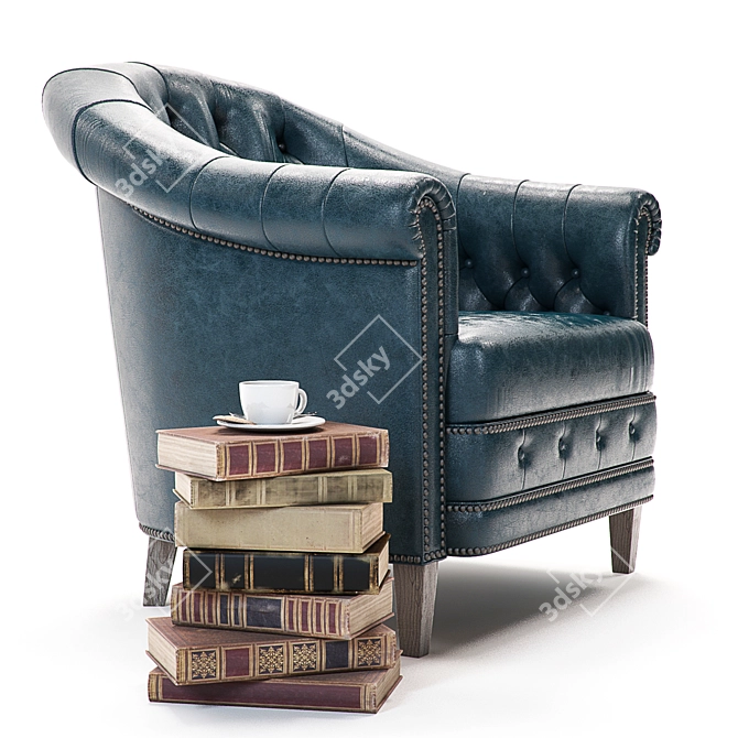 Chambery Leather Armchair: Elegant & Detailed 3D model image 3