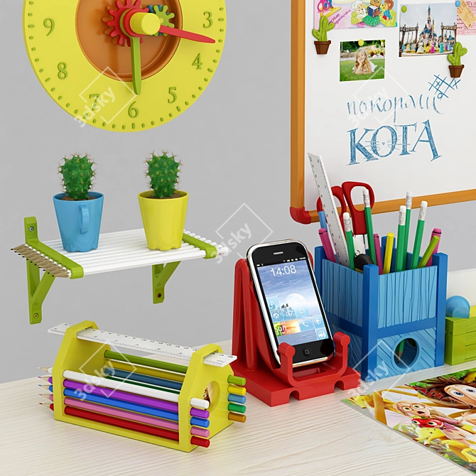 Kids' Study Set 3D model image 2