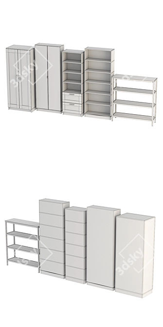 Stylish IKEA Cabinets & Shelves 3D model image 3