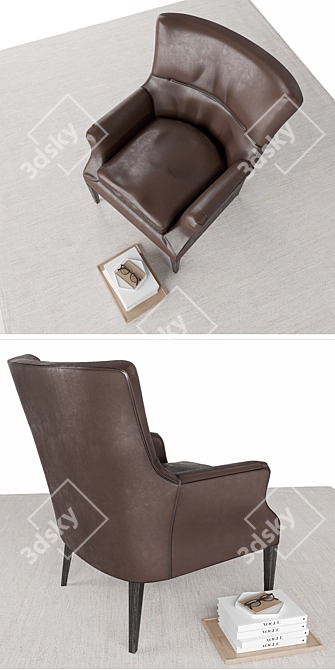 Elegant Leather Armchair by PB 3D model image 2