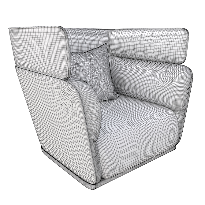 Contemporary Style Armchair 3D model image 2