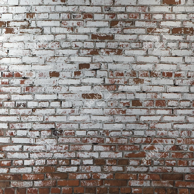 Weathered Brick Wall Texture 3D model image 3