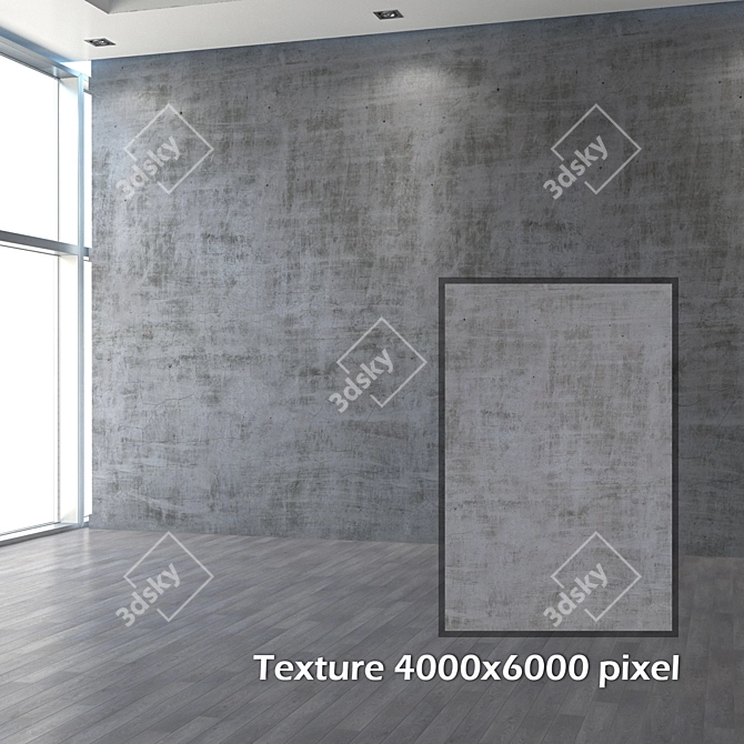 Title: Seamless Wiped Plastered Wall 3D model image 2