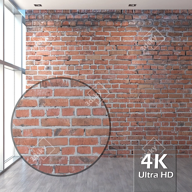 Seamless 4K Brick Texture 3D model image 1