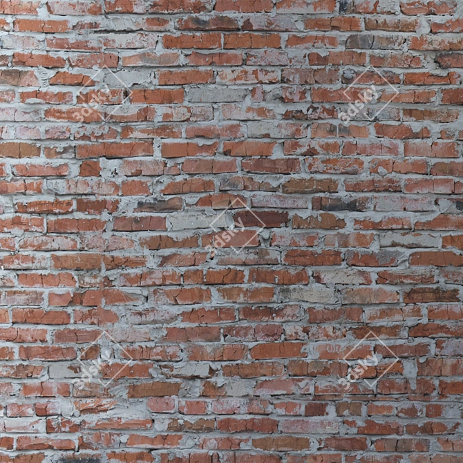 Seamless 4K Brick Wall Texture 3D model image 3